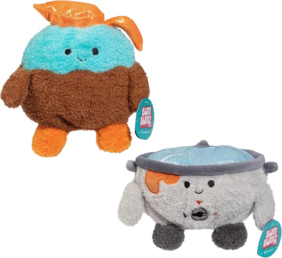 BumBumz Large 7.5 Inch Coffee Pot & Slow Cooker Weighted Sensory Plush 2 Pack Official Licensed Soft Fuzzy Stuffed Animal Set - Cute Emotional Support Plushies for Kids, Teens, Boys, Girls Gift Toy