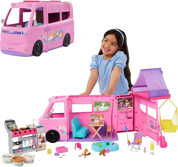 ​Barbie Dream Camper Playset, featuring Camping Accessories