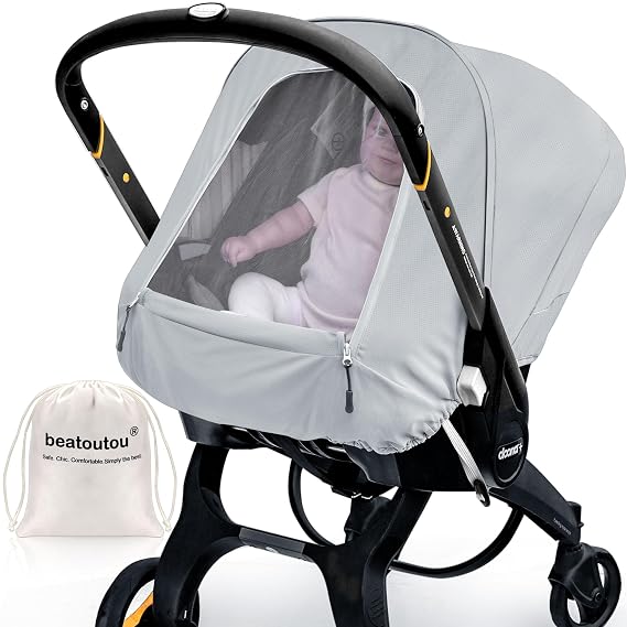 Breathable Baby Car Seat Cover Compatible with Doona Car Seat and Stroller | Breathable sunproof , 360 coverage for naps, machine washable, fits Doona car seat stroller, spring/summer/autumn use