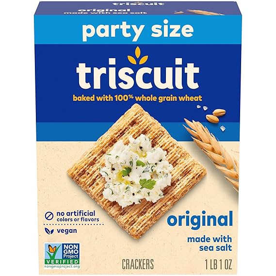 Triscuit Original Whole Grain Wheat Crackers, Healthy Snacks, 17 oz