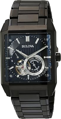 Bulova Mens 98A180 Analog Display Automatic Self Wind Black Watch