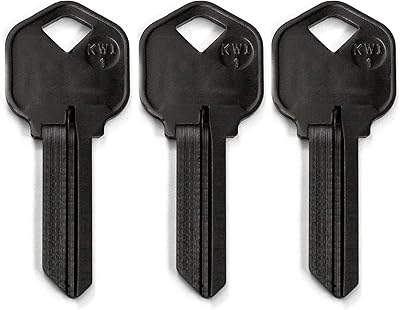 KeySmart AirKey - Aluminum Key Blanks, 75% Lighter, 2X Stronger Than Brass - Durable, Scratch-Free KW1 Key Blanks Set 3 Pack, Black