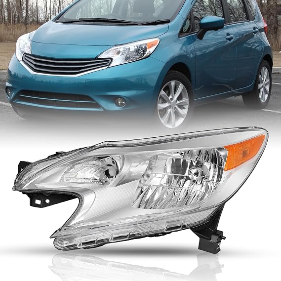 TUSDAR Halogen Model Headlight Assembly Replacement for 2014 2015 2016 Nissan Versa Note OEM Factory Style Headlamp Driver Side