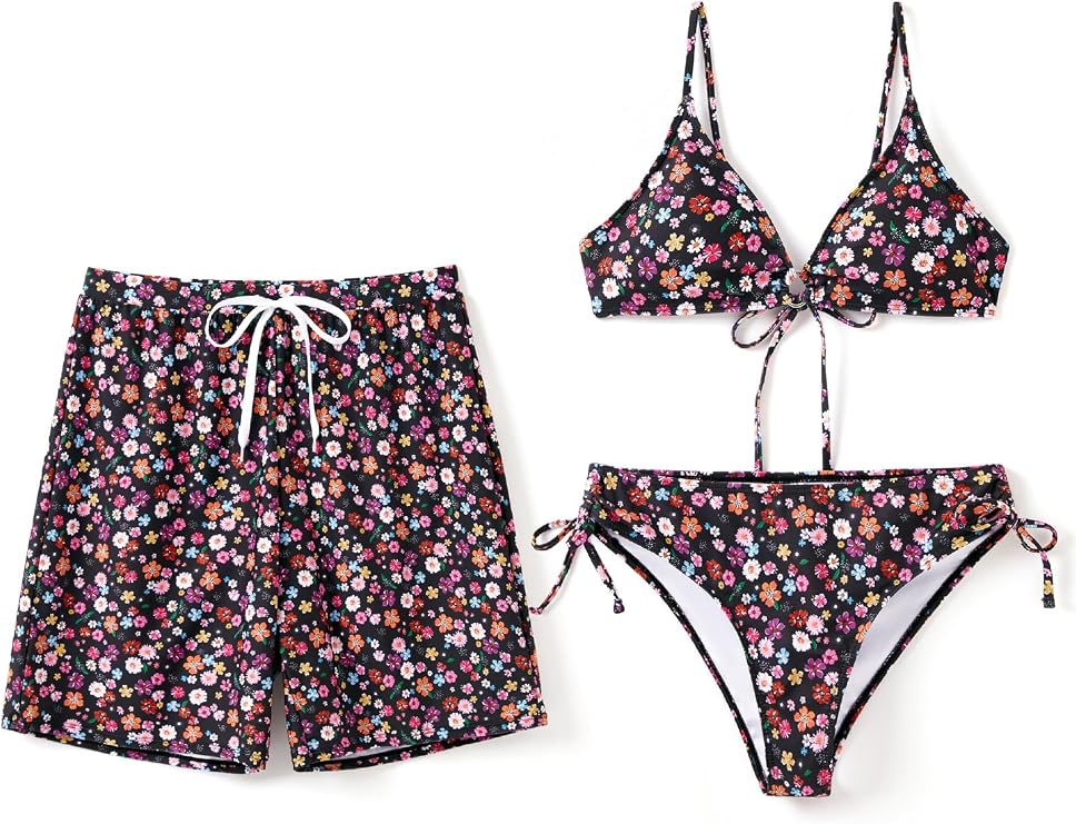 PATPAT Matching Swimsuits for Couples Women Bikini Sets or Men Swim Trunks