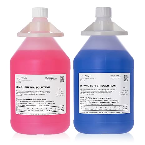 Inc. pH 4 & 10 Buffer Solutions - Professional Calibration Solutions, NIST Traceable for Testing Soil, Lab Tests, Agriculture, Water and Much More - 2 Gallons, Combo