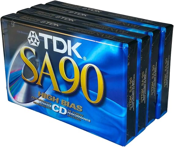 TDK SA 90 High Bias Ultimate CD Performance Blank Audio Cassettes, 4 Pack