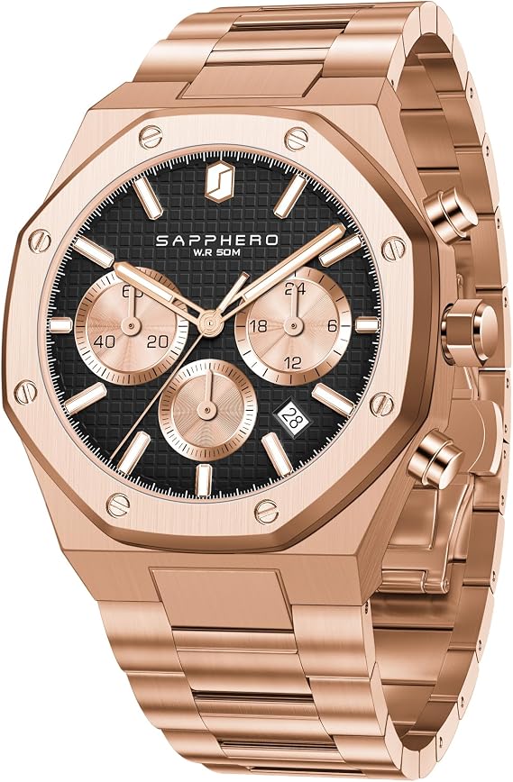 SAPPHERO Watches Men's Watches for Men Luxury Men's Watch Waterproof Men's Watch Business Date Sport Time Fashion Stainless Steel