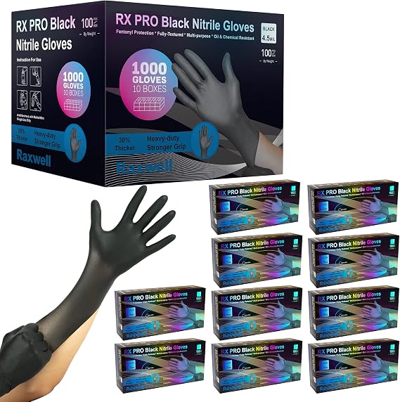 Raxwell Disposable Nitrile Gloves, Latex Free, Food Prep Gloves