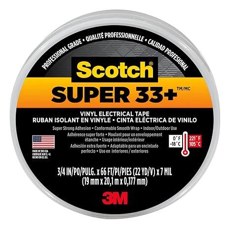 Scotch Super 33 Plus vinil plastik izolasyon bandı Siyah – 3 M – 6130