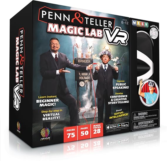 Abacus Brands Penn & Teller VR Magic Kit- 28 Tricks for Kids Ages 8-12