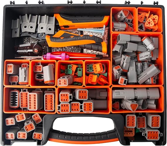 Deutsch Connector Kit, 924 Pcs Automotive Electrical Terminal Set Use for Deutsch DT Series, 2 3 4 6 8 12 Pin Connectors, with Wedgelock & Pin Extraction Tools, Pliers and Removal Tool