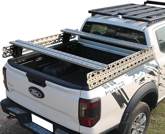 Adjustable Overland Bed Rack Truck Cargo Carrier | Compatible with Silverado/Colorado/Canyon/Sierra/S-10/Sonoma/Ram/F-150/F-250/F-350/Tundra/Titan/Ranger for Most Pickup