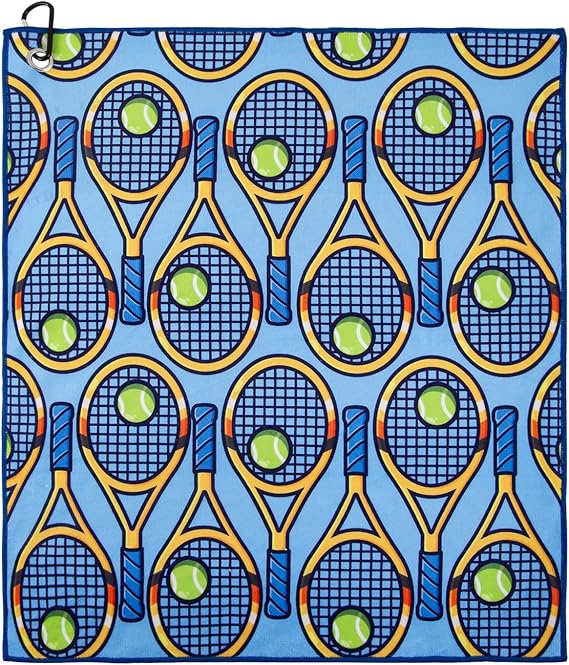 Microfiber Tennis Towels with Carabiner Clip, Funny Pickleball & Tennis Gifts, 15x17 inches