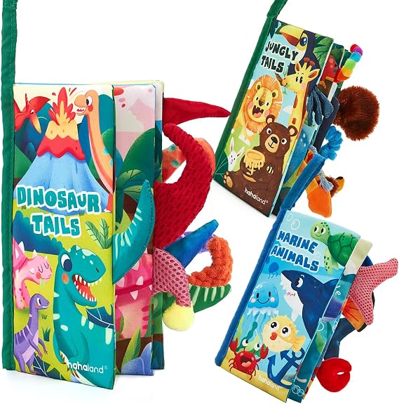 hahaland Baby Books 0-6 Months,Infant Tummy Time Toy High Contrast Sensory Baby Toys 6 to 12 Months Touch Feel Book Gift Christmas Stocking Stuffers for Boy Girl 0-3 Months Book Early Learning Toy