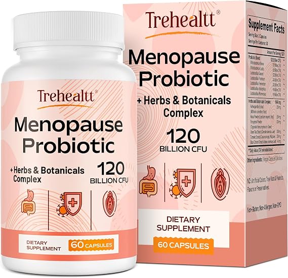 Menopause Supplements for Women - Hot Flashes Menopause Relief, 60 Capsules | 13-in-1 Menopause Probiotic with Herbs & Botanicals Complex, for Hormone Menopause, Night Sweats, Mood Swings, Vegan
