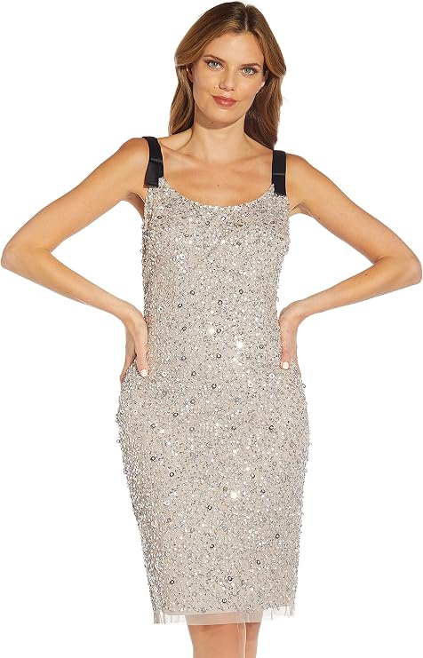Adrianna Papell Women's Beaded Midi Dress