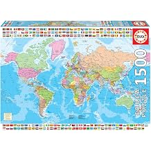 Map of The World With Flags 1500pc Jigsaw Puzzle