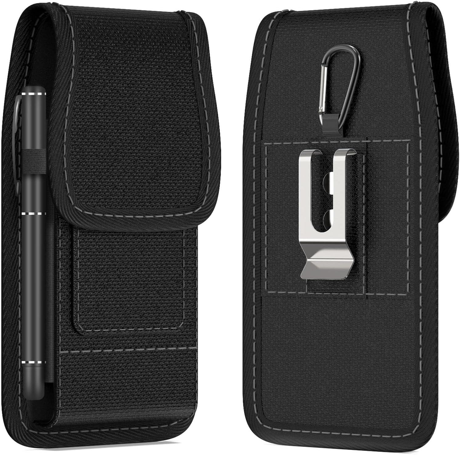 CoverON Holster for TCL 50 XE Nxtpaper ION X 30z 30 LE 10 Pro HMD Skyline Vibe Nokia C210 C200 C110 AT&T Calypso 4 Cricket Debut S2 S3 5G Cell Phone Case Belt Clip Card Holder Vertical Nylon Pouch Bag