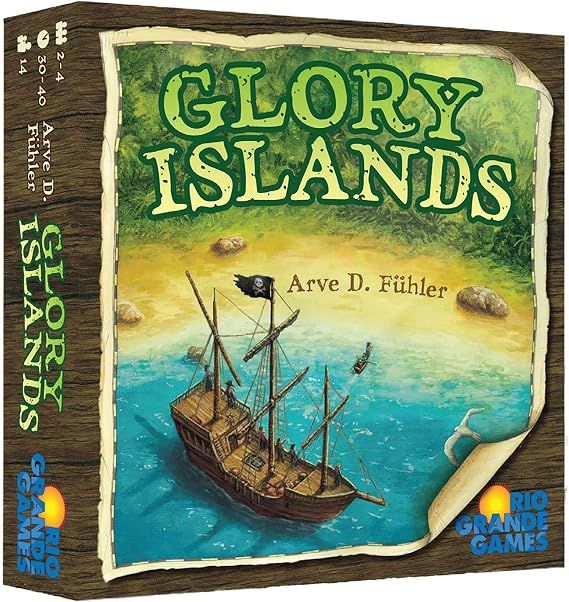 Rio Grande Games: Glory Islands Pirate Adventure Board Game, 2-4 Players, Strategy Card Game for Adults
