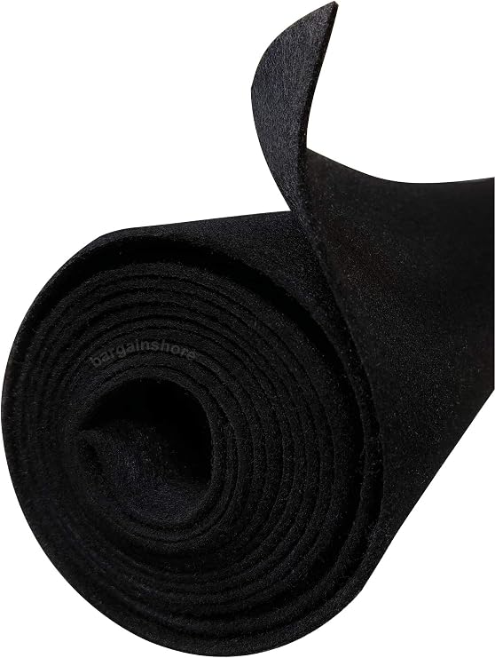 Polymat 45 FT x 3.75FT Wide (45FTX45INCHES) Black Speaker Box 45ft Backed Carpet Truck Car Trunk Liner, Dash Cover, Interior Headliner Carpet