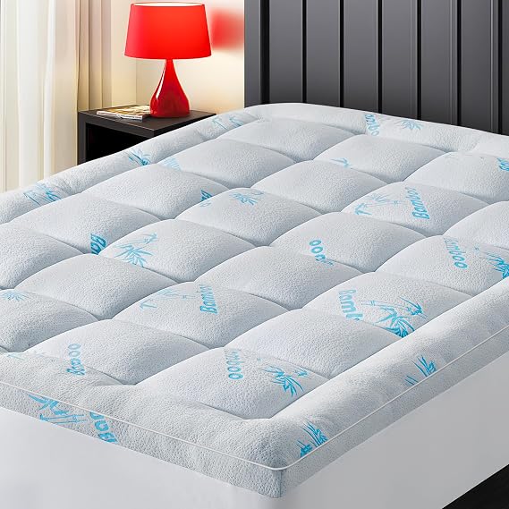 Mattress Topper Twin Size,Viscose Made from Bamboo Extra Thick Mattress Pad 8-21" Deep Pocket Soft Down Alternative Fill Mattress Protector Pillow Top Mattress Cover(39x75 Inches)