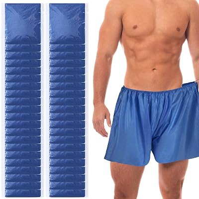 Disposable Medical Exam Shorts Patient Exam Wear Non Woven with Elastic Waistband Large Unisex Shorts Bottoms Blue Medical Supply for Spa, Massage, Examination and Medical Services 150 Pcs