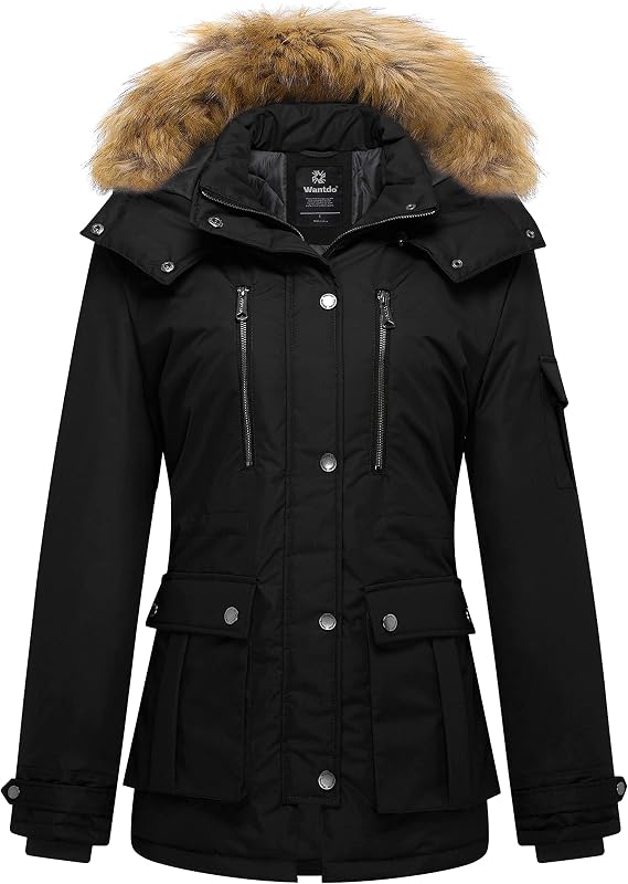 wantdo Women's Quilted Winter Coat Warm Puffer Jacket Thick Parka with Hood