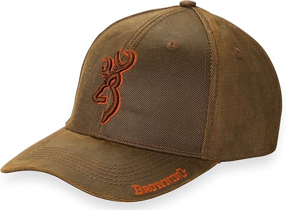 Browning Rhino Brown Casual Cap, Adjustable Hook & Loop Closure Outdoor Hat 308378881