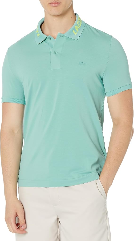 Lacoste Men's Jacquard Collar Detail Short Sleeve Shirt