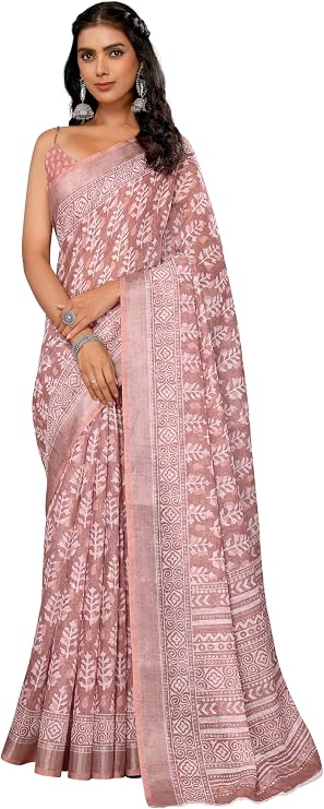 Janasya Indian Saree for Women Festive Look Saree with Unstitched Blouse