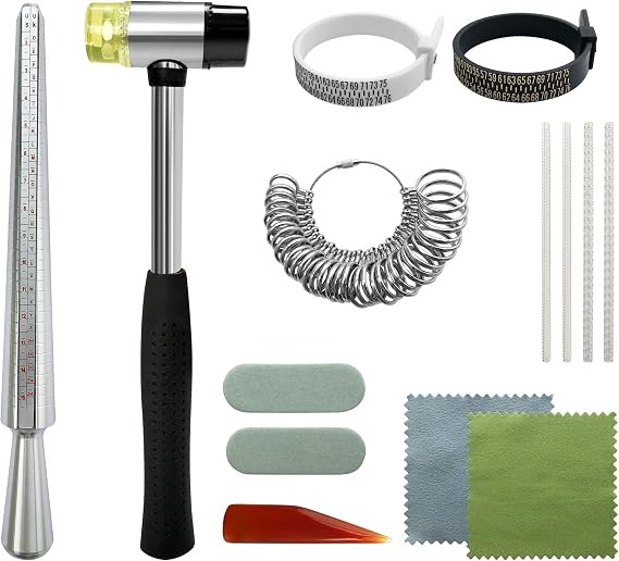 Ring Sizer UK - Measuring Tools Metal Ring Measurement Tool Ring UK Sizes Mandrel Stick for Women Men