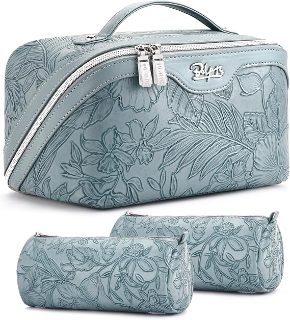 BOYATU Travel Makeup Bags Cosmetic Organizer Bag: Floral Make up Bag