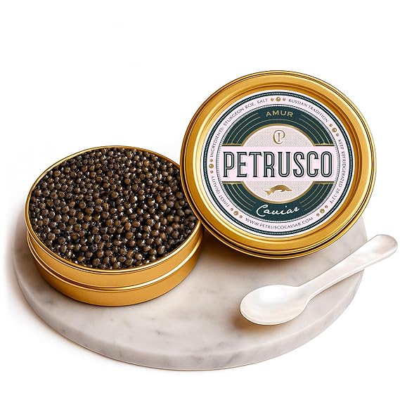 Petrusco Amur Black Caviar Sturgeon Roe Japanese Gourmet Premium Caviar