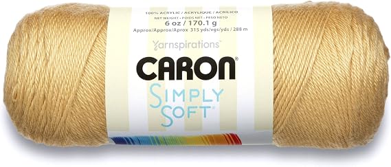 Caron Simply Soft Collection Yarn, 6oz, Gauge 4 Medium Worsted, 100% Acrylic - Autumn Maize - Machine Wash & Dry