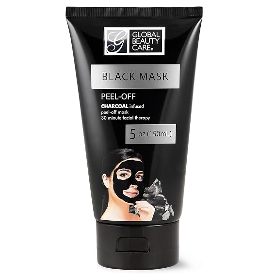 Global Beauty Care Black Peel-Off Mask Charcoal Face Mask for Deep Cleansing, Blackhead Removal, Pore Minimizing & Skin Care for Face and Nose