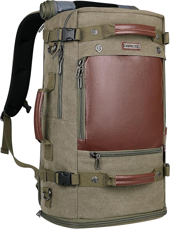 WITZMAN Travel Backpack for Men Large Convertible Duffel Bag Fits 16 Inch