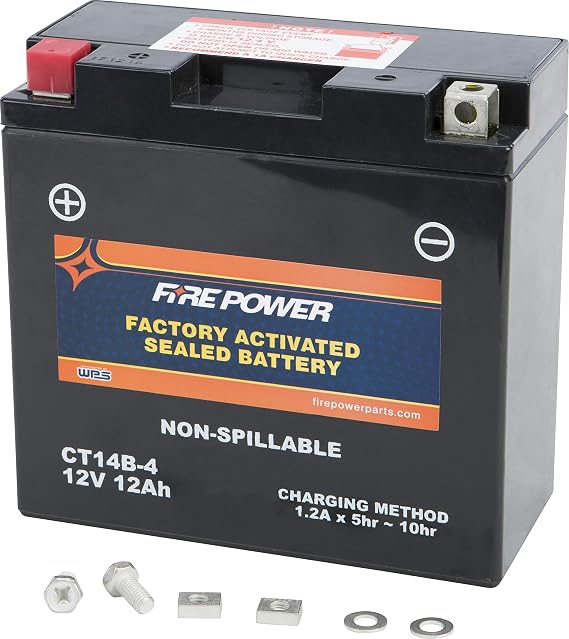 WPS Maintenance Free Sealed AGM Motorcycle Battery CT14B-4