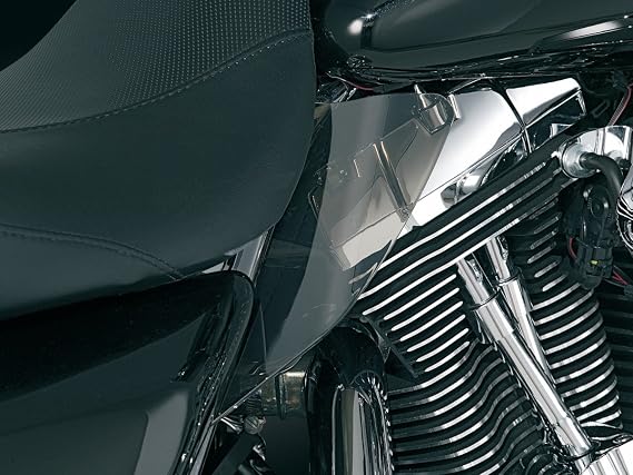 Kuryakyn 1188 Motorcycle Accessory: Heat Deflector Saddle Shields for 1997-2007 Harley-Davidson Touring Motorcycles, Reflective Smoke, 1 Pair