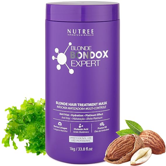 Blonde Botox Expert Purple Hair Treatment 33.8 fl.oz - Best for Blonde Hair - Anti-Brass, Eliminate Yellows, Toning Effect - Promotes the Smoothing of Hair - Adding Softness and Amazing Gloss