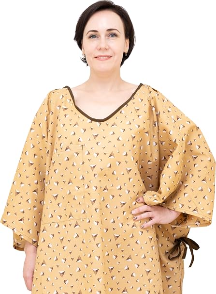 10XL Hospital Gown IV with Plastic Snaps on Shoulders Oversized Hospital Gown Washable Patient Robe with Back Ties Reusable Big Size Hospital Gown - 3 Pack