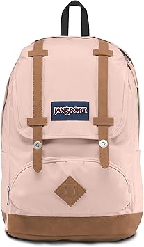 JanSport Cortlandt Laptop Backpack, Misty Rose, 15 Laptop Sleeve-Synthetic Leather Shoulder Computer Bag with Large Compartment, Padded Straps-Book Rucksack for Men, Women