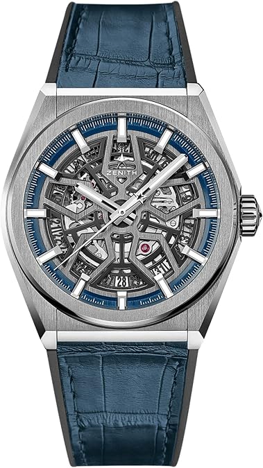 Zenith Defy Classic Blue Titanium Skeletonised Movement Watch 95.9000.670/78.R584