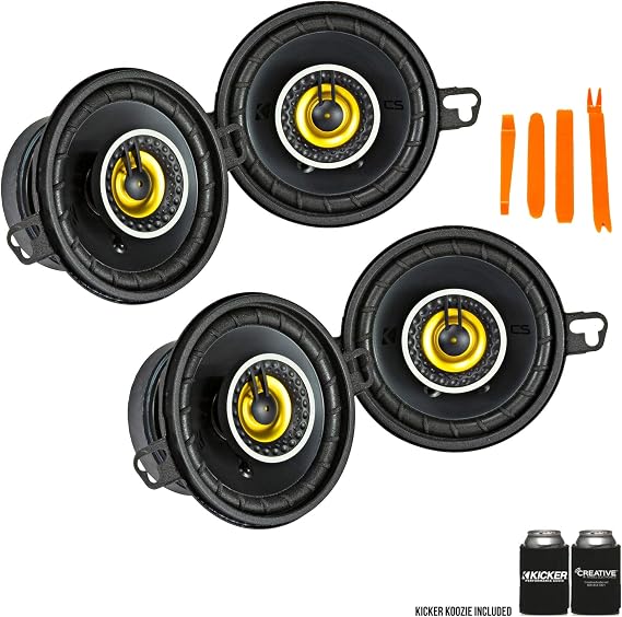 Kicker 46CSC354 - Two Pairs of CS-Series CSC35 3.5-Inch (89mm) Coaxial Speakers, 4-Ohm (2 Pairs)