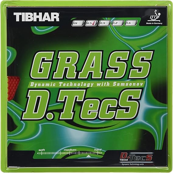 TIBHAR GRASS D TECS TABLE TENNIS RUBBER (Red, 0.9 mm)