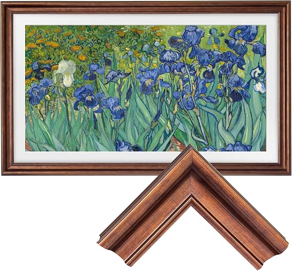 Samsung The Frame TV Bezel/Mounts Gilded Walnut,Compatible ONLY with Samsung The Frame TV 75"/PRO(Fits 2021-2026 models, model codes:75LS03A/B/C/D/FA/FW/HE/HW) (Gilded Walnut, 75-LS03)