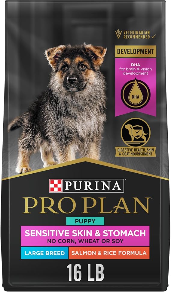 Purina Pro Plan Sensitive Skin & Stomach Puppy Dog Food, Large, 16 lb Bag