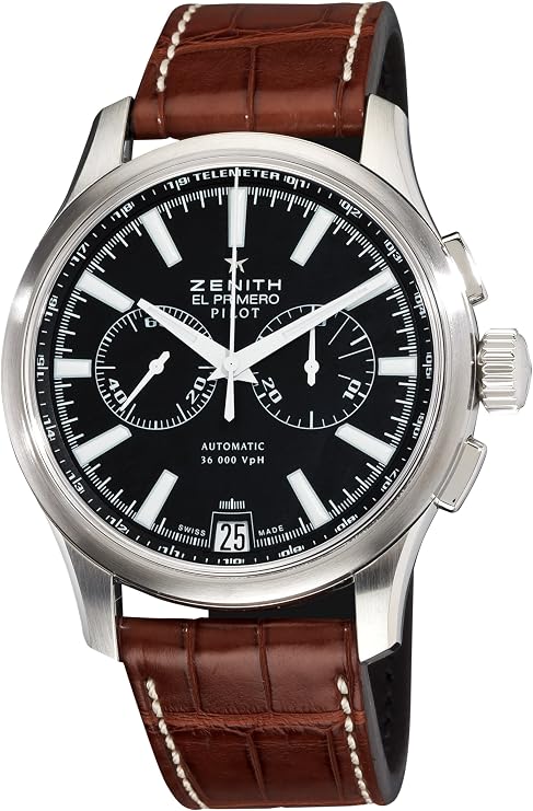 Zenith Men's 03.2117.4002/23.C704 Pilot Chronograph Black Dial Watch