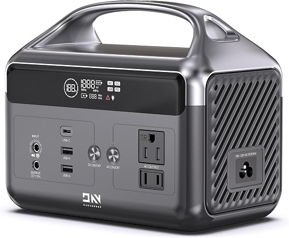 DaranEner Portable Power Station, 192Wh LiFePO4 Battery Backup Solar Generator with w/2 300W (Peak 600W) AC Outlets, USB-C PD 60W Fast Charge, Power Bank for Camping, Outdoor, Home,Emergency