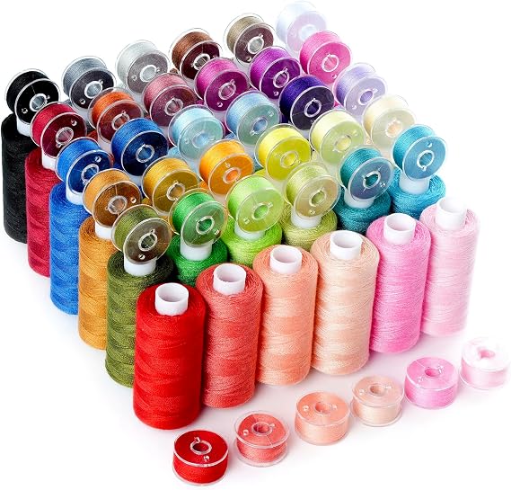 72 PCS Thread for Sewing, 36 Colors Sewing Thread Assortment with 36 Matched Prewound Bobbins