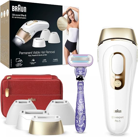 Braun Silk Expert Pro 5 PL5387 400.000 Atımlı, 4 Başlıklı Yeni Nesil IPL + Tasarım Çanta